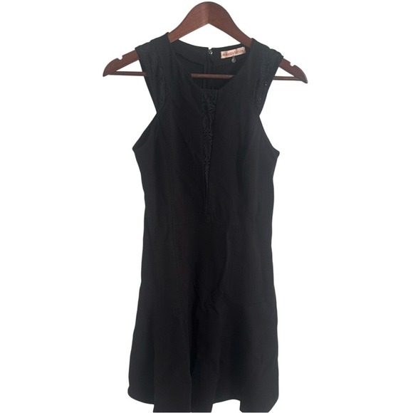 Rebecca Taylor Dresses & Skirts - Rebecca Taylor Black Lace Inset Fit & Flare Mini Dress‎ Sleeveless Size 4